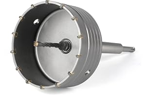 BINOTA Sierra Perforadora para Hormigón de 125 mm, Brocas Circulares, con Mango SDS Plus 220 mm, para Hormigón, Cemento y Paredes de Ladrillo, Piedra o MamposterÍa