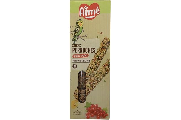 Aime Baguettes aux Fruits Rouges pour Perruches/Friandises pour Oiseaux/2 Baguettes Croustillantes