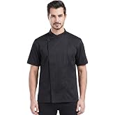 Nanxson Men's Short Sleeve Chef Jacket with Breathable Back | Restaurant and Hotel Lightweight Kitchen Uniform Summer Fresh W