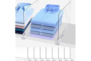 ACCMUZZY Accmuzy 6 Stück Regaltrenner,Transparente Acryl Regaltrenner, Kleiderschrank Organizer Multifunktionaler Regaltrenner, Verstellbarer Regaltrenner für Lagerung, Holzschrank, Schlafzimmer (6)