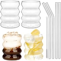 Mermaid Skala Glasbecher Mit Deckel & 2 Strohhalmen – 2er Set, 680ml, Perfekt Für Eistee, Smoothies & Kalte Getränke