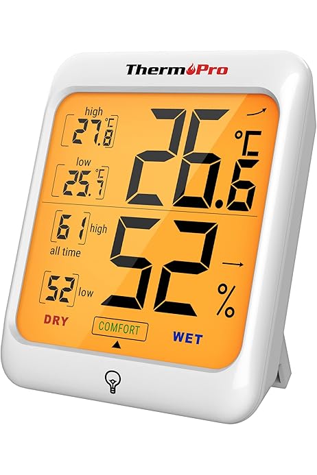 Termoigrometro Digitale Akozon ETP110 - Misura Temperatura, Umidit&agrave; E Punto Di Rugiada, Con Allarme LED