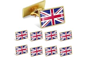 OMNISEXUAL Pack of 12/24/50/100 Union Jack Flag Badge Lapel Pins Bulk - United Kingdom Metal Lapel Pin For Bags Clothes Uk British Patriotic Badges Brooches Jewelry Gift