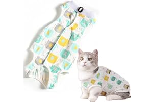 CGLRybO Cat Professional Recovery Suit for Abdominal Wounds or Skin Diseases, E-Collar Alternative for Cats and Dogs, After Surgery Wear, Pajama Suit