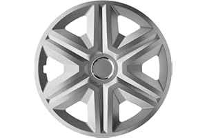 NRM Fast Hubcaps Silver 14 Inches (4 x Universal Wheel Trims / Hubcaps)