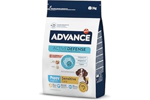 Advance Sensitive Puppy - Croquettes pour Chiens Puppy de toutes les tailles avec des Sensibilités Digestives au Saumon - 3kg