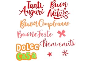 BETESSIN 7 Set Fustelle Stencil Cutting Dies Lettere Natalizia Compleanno Auguri Fiocchi di Neve per Scrapbooking Decorazione di Festa Natale Benvenuti Compleanno Fai da Te Creazione Goffratura
