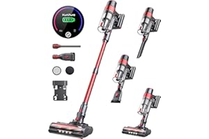 ‎HONITURE HONITURE Akku Staubsauger S13 Pro 38000Pa/450W Staubsauger Kabellos, Akkusauger 55 Min Laufzeit mit Touchscreen/1.5L Cup,Anti-Tangle-Bürste Stielstaubsauger für Teppich/Hartböden/Tierhaare