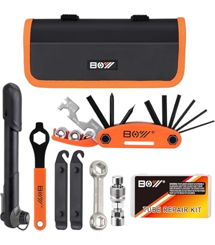 Schwinn 18 Function Multi-Tool Kit for Bikes, Durable Construction, Hex Wrenches, Box Wrenches, Socket, Spoke Wrenches, Phillips and Flat Head Screwdriver, and Tire Levers (on Tool Body) Sporting Goods