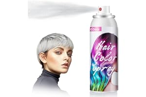 MOFAJANG Spray Couleur Pour Cheveux Blanc, Laque Temporaire Colorée Pour Cheveux, Spray Colorant Capillaire Lavable À Usage Unique Pour Fête Costumée Cosplay Halloween, Coloration Rapide -100ml