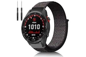 Lonkenn 26mm Armband Kompatibel mit Garmin Fenix 7X/Fenix 7X Solar/Fenix 6X/Fenix 6X Pro/Garmin Fenix 5X/Fenix 5X Plus, Nylon Ersatzarmbänder für Garmin Fenix 3 /Fenix 3 HR/Fenix 3 Sapphire-Schwarz