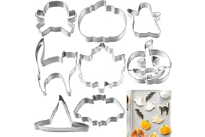 OUNONA 12 pcs créatif en Acier Inoxydable Halloween Durable Cookie Cutter Moule à Biscuits Moule à Biscuits pour la Cuisine d'argile de Cuisson à la Maison
