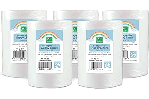 TotsBots 5 Pack Nappy Liners – Soft, Disposable Nappy Liners for Nappy Changing, Strong & Durable – 5 x 100 Pack (500 x White Liners)