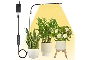 Qoolife Pflanzenlampe Led Vollspektrum, Grow Light für Zimmerpflanzen, Höhenverstellbar Pflanzenlicht mit Timer 3/9/12Hrs, 3 Lichter Modi, 10 Helligkeitsstufen, Ideal für kleine Pflanzen