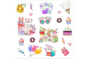Remarkabel Thick Gel Clings, Birthday Window Gel Clings Decals Stickers for Birthday Party Supplies, School Home Wall Blackboard Decorations (20 Pcs)