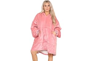 HOMELY Hooded Blanket with Ultra Soft Sherpa Lining Warm Cosy Blanket Oversized Thermal Throw Hoodie