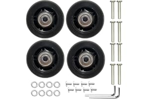 Ashuxxn 4 Pièces Valise Roues de Rechange Valise Roues Remplacement Roue de Valise Universelle Bagages Essieux et roulettes roulettes de Rechange Réparation pour Les Bagages Valise (60mm x 18mm)