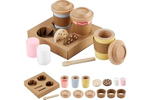Fisher-Price Coffret Gobelets de Café à Emporter pour Jeu d’Imitation avec Tasses et friandises, pour Enfants à partir de 3 Ans, HXT85