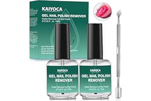 KAIYOCA Gel Nail Polish Remover, Quitaesmalte de Uñas en Gel de 2 piezas con 1 Empujador de Cutículas, Elimina el Esmalte de Uñas Rápida Acrylic Powder en 3-5 Minutos,sin Necesidad de Papel de Aluminio