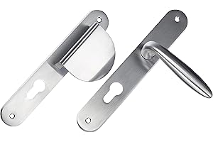 Bricard Sketching 9984051 Handle Set Zamak Kickstand + European Profile Spoiler (Without Cylinder) for Front Door, Silver