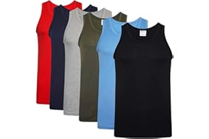 Keanu Mens Fitted 100% Cotton Vests Pack of 6