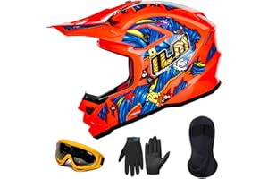 ILM Młodzieżowy kask do jazdy na quadach, kask dla dzieci do jazdy na motocyklach terenowych, kask do motocrossu, BMX-a, jazdy terenowej, gokartów, Casco DOT ECE Model-Z705