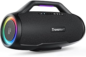 Tronsmart Bang MAX Cassa Bluetooth Potente 130W, Altoparlante Bluetooth 5.3, Luci a LED e Impermeabile IPX6, Fino a 24H di Autonomia, Tripli Radiatori Passivi-Bassi con AUX, TF, App, Foro per Chitarra