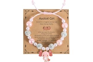 Justerbart Axolotl-Armband, Axolotl-Pärlarmband med Fint Kort Presenter till Skolan Söta Examenssmycken Kawaii Stretchgrejer