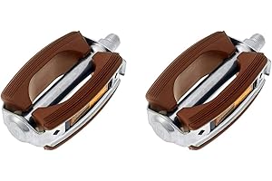 ONOGAL Pedali per Bicicletta Classica Retro Vintage Blocco di Gomma Colore Marrone 3445