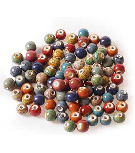 SUNNYCLUE 1 SCATOLA 210 pezzi 8mm Perline In Ceramica con Fiori Blu