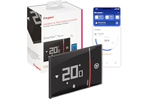 LEGRAND - Thermostat connecté Smarther with Netatmo pour montage encastré - 2 modules - Noir - 49039