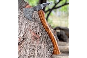 JNR Traders Hacha de acero de Damasco con vaina de 16 pulgadas, hecha a mano, 352 capas, hacha de camping, hacha Tomahawk, para lanzar madera, cortar y dividir hacha AX-2217
