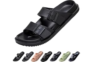 VEXITO VEXTIO verstellbare Pantoletten mit weichem Fußbett und Schnallen Sommer Sandalen Rutschfest Unisex Gr. 35-45