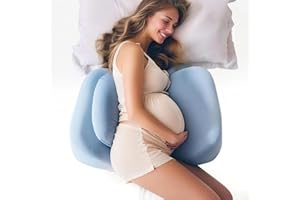 WEIKA Pregnancy Pillows for Sleeping, Memory Foam Maternity Pillow for Side Sleeper, Pregnancy Wedge Pillow for Pregnant Women Support for Back, Belly, Hips, Detachable Pillow Cover (Blue)