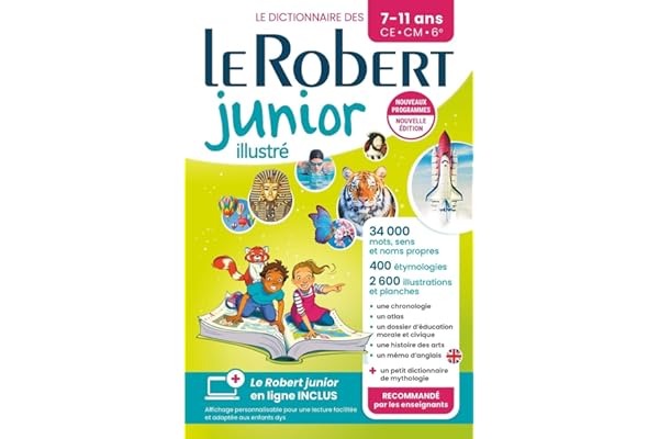 Dictionnaire Le Robert junior illustré et son dictionnaire en ligne - 7/11 ans - CE-CM-6e - Nouvelle édition