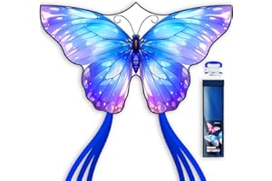 SGftre Juego de 2 cometas de mariposa para niños y adultos, juguete fácil de volar al aire libre para niños y niñas, ideal para la playa y actividades al aire libre