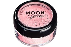 Pastelowe brokatowe wytrząsarki od Moon Glitter (brokat księżycowy) - 100% kosmetyczny brokat do twarzy, ciała, paznokci, włosów i ust - 3g - Koral