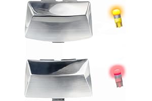 NTHREEAUTO Front Rear Chrome Fender Light Lens Fender Tips Mud Guards Covers w/LED Bulbs Compatible with Harley Electra Glide Ultra Classic Road King Softail FLHR FLSTC FLHTC(Mirror Shell)