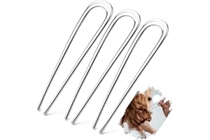 Mbsomnus 3Pcs French Hair Pin Metal 14cm/5.5in French Pin French Twist Hair Pin U Shaped Hair Fork Silver Hair Pins Large Updo Hairpin for Women Girls All Hairstyle Decorative Accessories