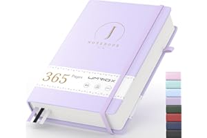 Umriox Thick A5 Lined Notebook, 365 Pages Ruled Notebook Journal with 100gsm Paper, Inner Pocket, Leather Hardcover Notepad for Women Men Office Home School Business Writing, 14.5 x 21.4cm-Purple