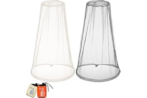 Namalu 2 Stück Mückennetz Kopfnetz Moskito Kopfnetz mit Tragetasche Fliegennetz für Gesicht für Outdoor Wandern Camping Imkerei Fliegen Midges Insekten(Beige, Hellgrau)