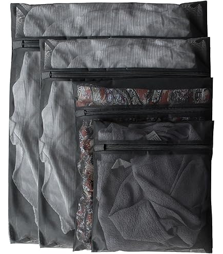 4 Sacchetti Retina Per Lavatrice - 24x30cm, 30x40cm, 40x50cm, 60x60cm - Nero, Per Capi Delicati E Reggiseni - Foto 3
