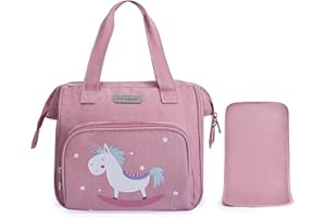 Bebamour Sac à Langer Licorne avec Matelas à Langer pour poupée - Accessoires Tendance pour bébé Fille,Rocking Unicorn