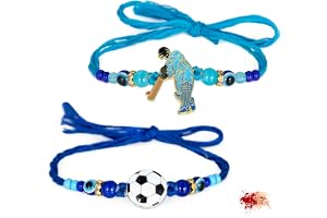 To The Nines Kids Rakhi For Brother with Tilak Material & Greeting Card - Pack of 2 Rakhi