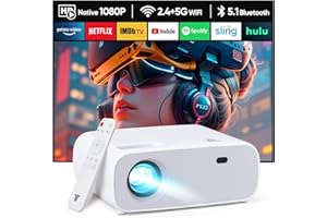 ZDK 2025 New Mini Projector with 5G WiFi, Full HD 1080P, 4K Supports BT 5.1 Projector for Home Cinema, Compatible with Smartphones, Android/iOS/TV Box/PS5/XBOX