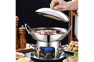 FUFRE Kuchenka spirytusowa do wnętrz, kuchenka kempingowa bez gazu i bez prądu, do kuchenki kempingowej z garnkiem, kuchenka kempingowa ze stali nierdzewnej, do wnętrz, 3 rozmiary (24 cm)