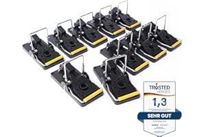 Hinrichs Mausefallen 10 Stück - Wiederverwendbare Mausefalle - Schwarze Schlagfalle Plastik - Hygienische Mäusefallen - Falle für Haus und Garten - Nagerfalle - Mousetrap - Rattenfallen