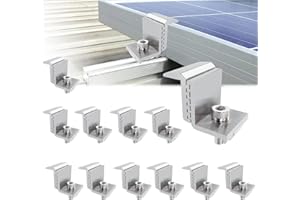 KENSBRO Solarmodul Halterung Endklemme, 12 Stück Verstellbare Solarpanel Halterung, 30-50mm - Z Halterungen mit Muttern Und Schrauben für Wohnmobile, Boote, Dächer, Wände