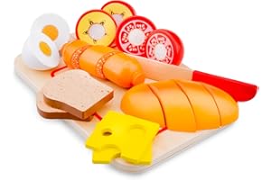 EITECH New Classic Toys Ensemble de petit déjeuner en bois pour la coupe Jeu d’Imitation Éducative pour Enfants, 10578, Multicolore, Breakfast Board