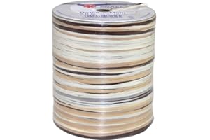 ‎PRÄSENT PRÄSENT C.E. Pattberg Raffia-Multicolour Bastband braun-weiß-Creme, 50 m Geschenkband zum Einpacken, 5-strängiges Bastelband für Geschenke, Zubehör zum Dekorieren & Basteln